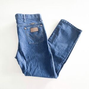 Wrangler Mens Denim Medium Wash Straight Jeans Blue 36x32